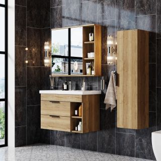 Подвесная тумба под раковину Onika Легран 108047 80см дуб галифакс